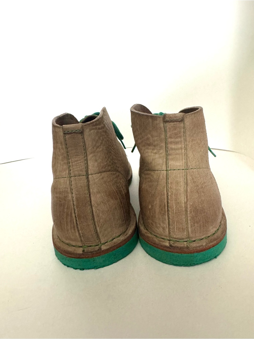 EUC Cole Haan Nike Air Leather Desert Chukka Boots Taupe Tan Turquoise US 10.5B - Picture 7 of 11